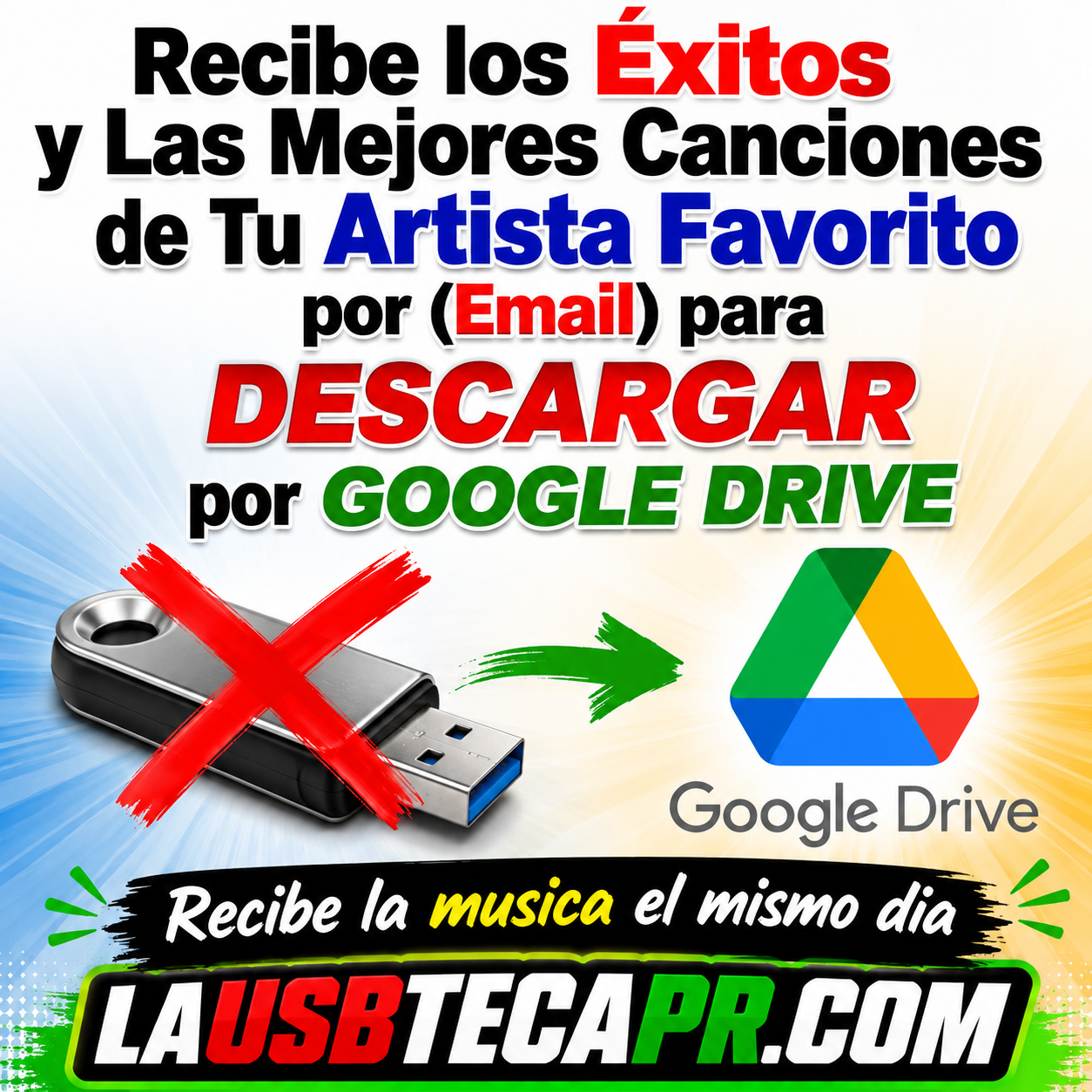 Recibe (Hoy Mismo) los Éxitos y Las Mejores Canciones de Tu Artista Favorito por (Email) para DESCARGAR por GOOGLE DRIVE