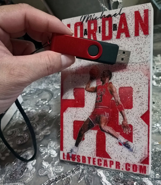 Cuadro (MJ) Full Color Clear y Glitter Rojo con Plata + Pendrive Personalizado