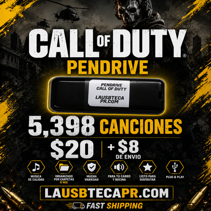 #16- Pendrive "Call Of Duty" 5,398 Canciones (Mas detalles en la descripción)