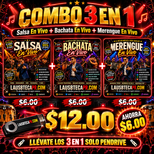 (Combo 3 en 1) Salsa / Bachata / Merengue (En Vivo)