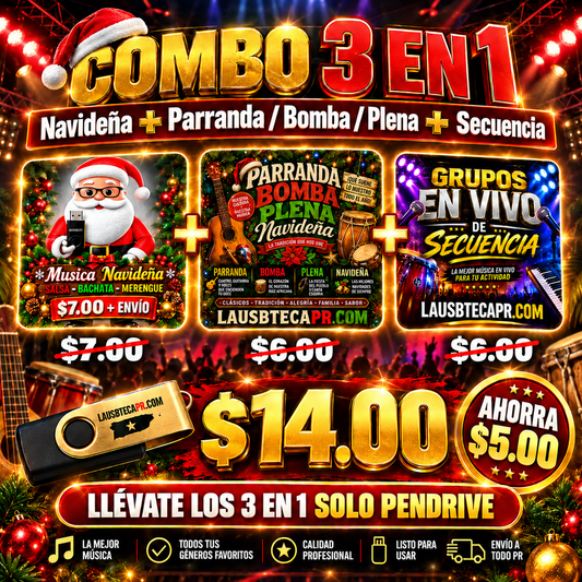 (Combo 3 En 1) Navideña / Parranda / Bomba / Plena / Secuencia