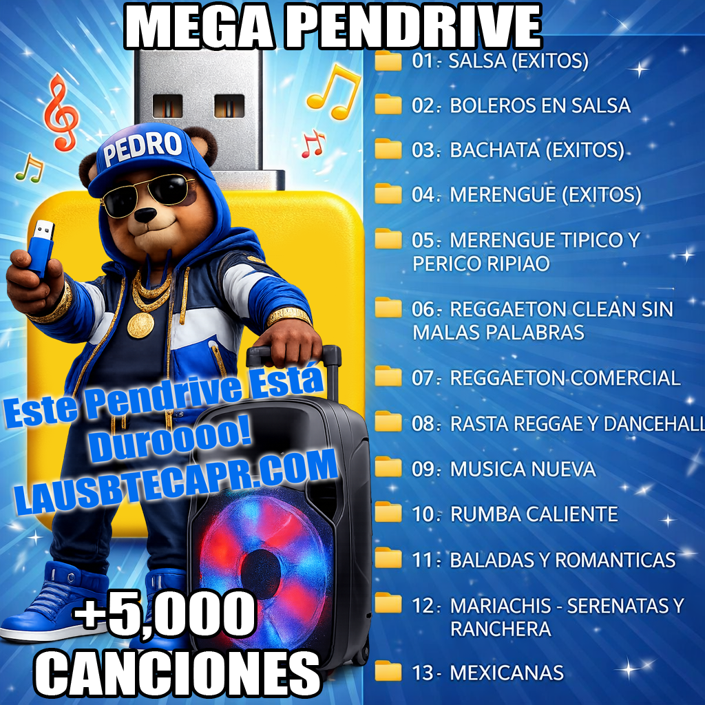 09- Mega Pendrive - Todo en 1 con más de 5,000 canciones