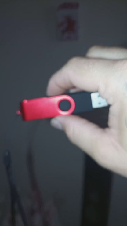 Cuadro (MJ) Full Color Clear y Glitter Rojo con Plata + Pendrive Personalizado